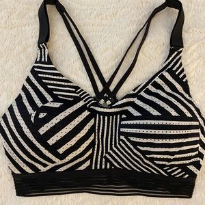 Victoria secrets sports Black and white stripe sports bra. Size 32DD